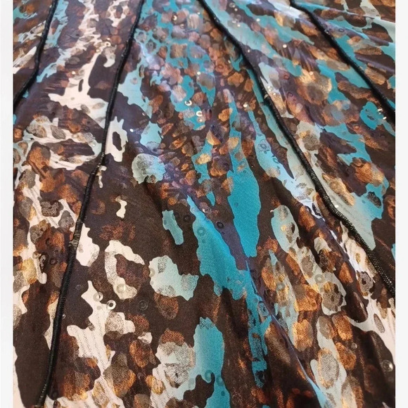 Frank Lyman Animal Print  Sequins Sleeveless Midi Dress Size 4 - Picture 9 of 9